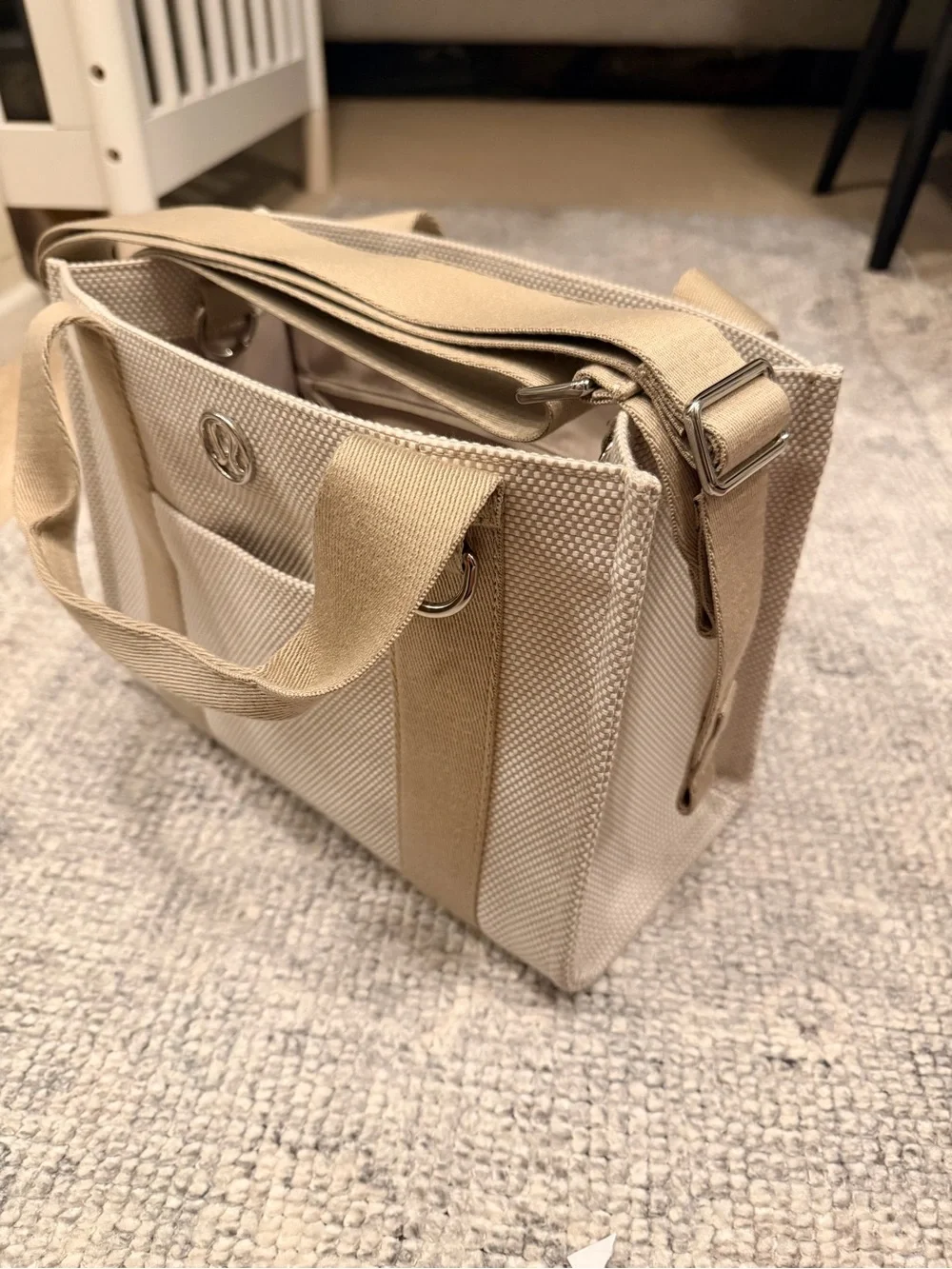 lululemon athletica Beige Canvas Tote with Tan Straps